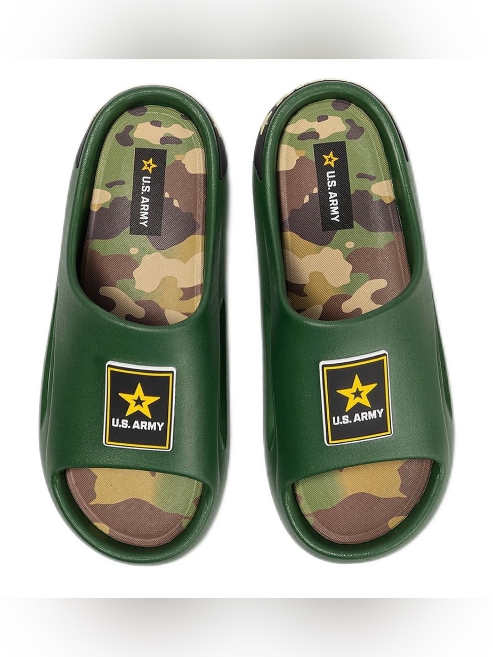 U.S. Army Licensed Men's Comfort Slide Sandals Size 11 Olive Green Shoes